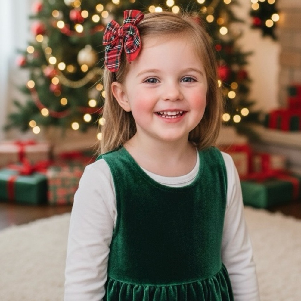 Charming Plaid Hair Bow For kids